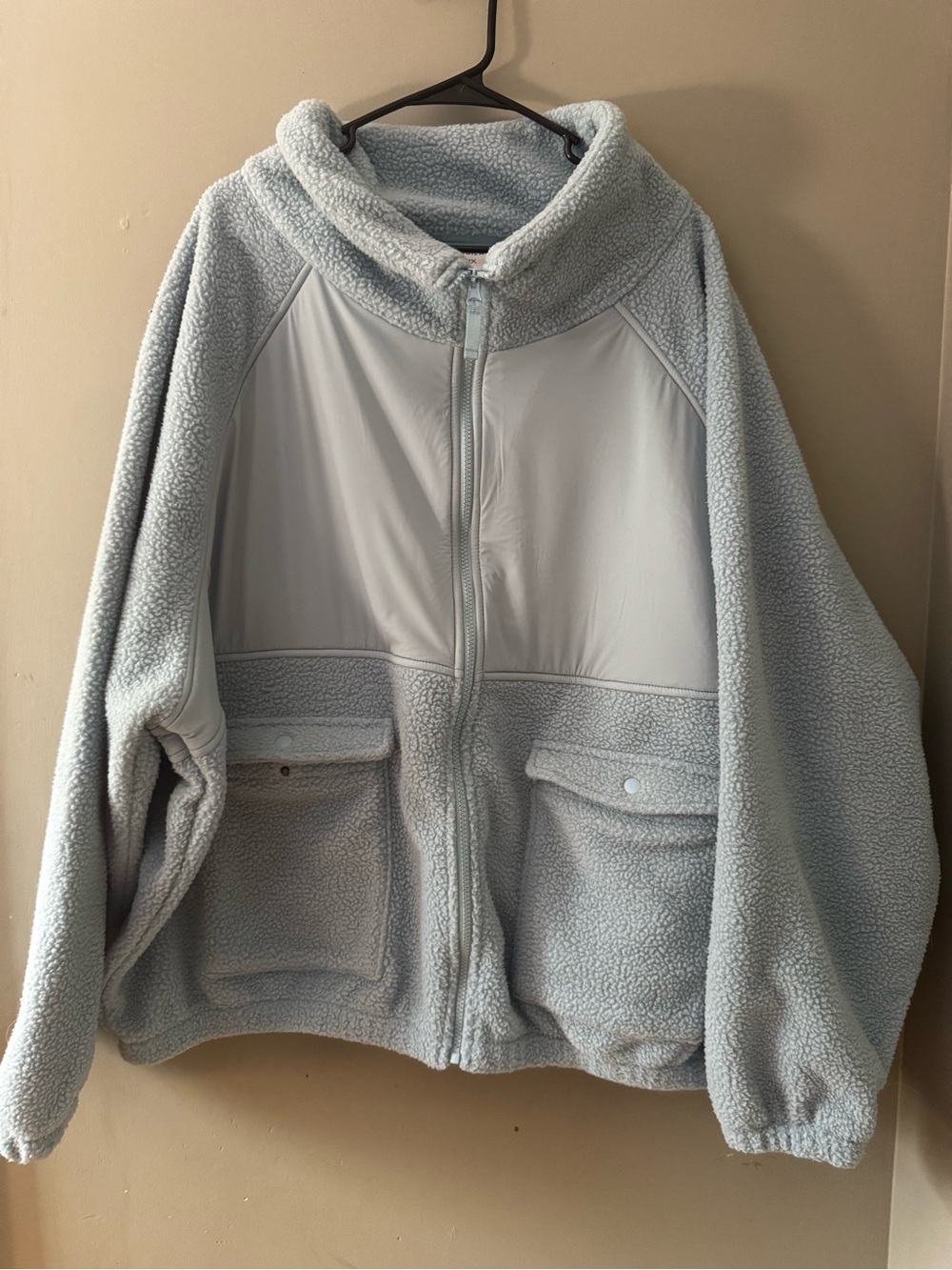 Cozy Light Blue Teddy Sherpa Zip Jacket